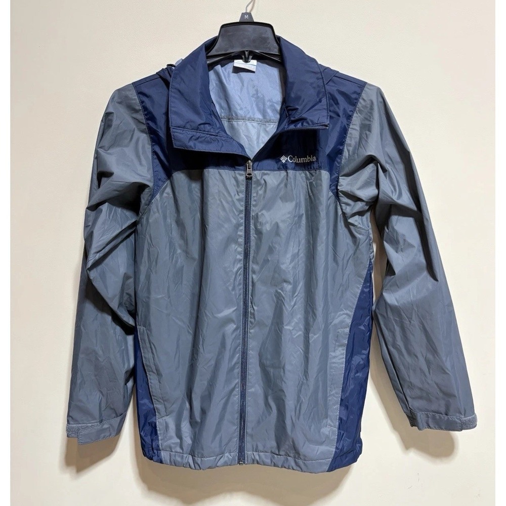 Columbia men Windbreaker Jacket Gray Navy X-LARGE Full Zip Lightweight